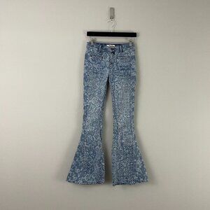 Free People We The Free Dream Lover Printed Flare Jeans Size 26
